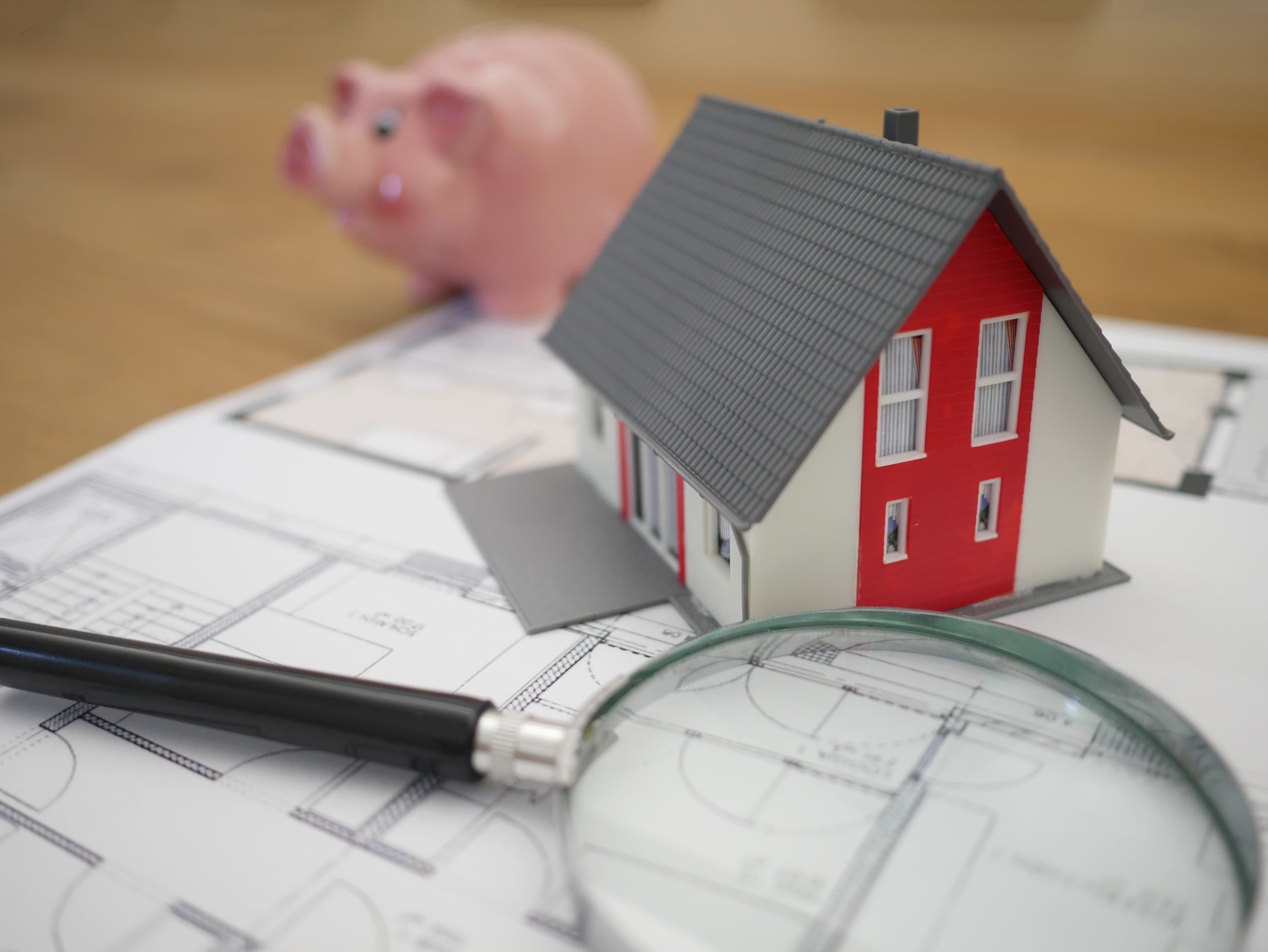 A couple reviewing the paperwork for their new home